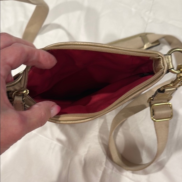 Coach Tan and Gold Crossbody Bag with Adjustable Strap - Picture 3 of 3